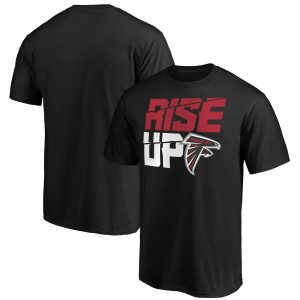 Atlanta Falcons Logo Hometown Rise Up T-Shirt - Black