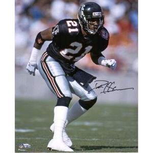 Autographed Atlanta Falcons Deion Sanders 16” x 20” Backpedaling Photograph